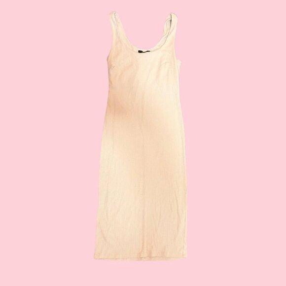 Forever 21 Nude Ribbed Bodycon Midi Tank Dress – Size Small - Picture 3 of 7